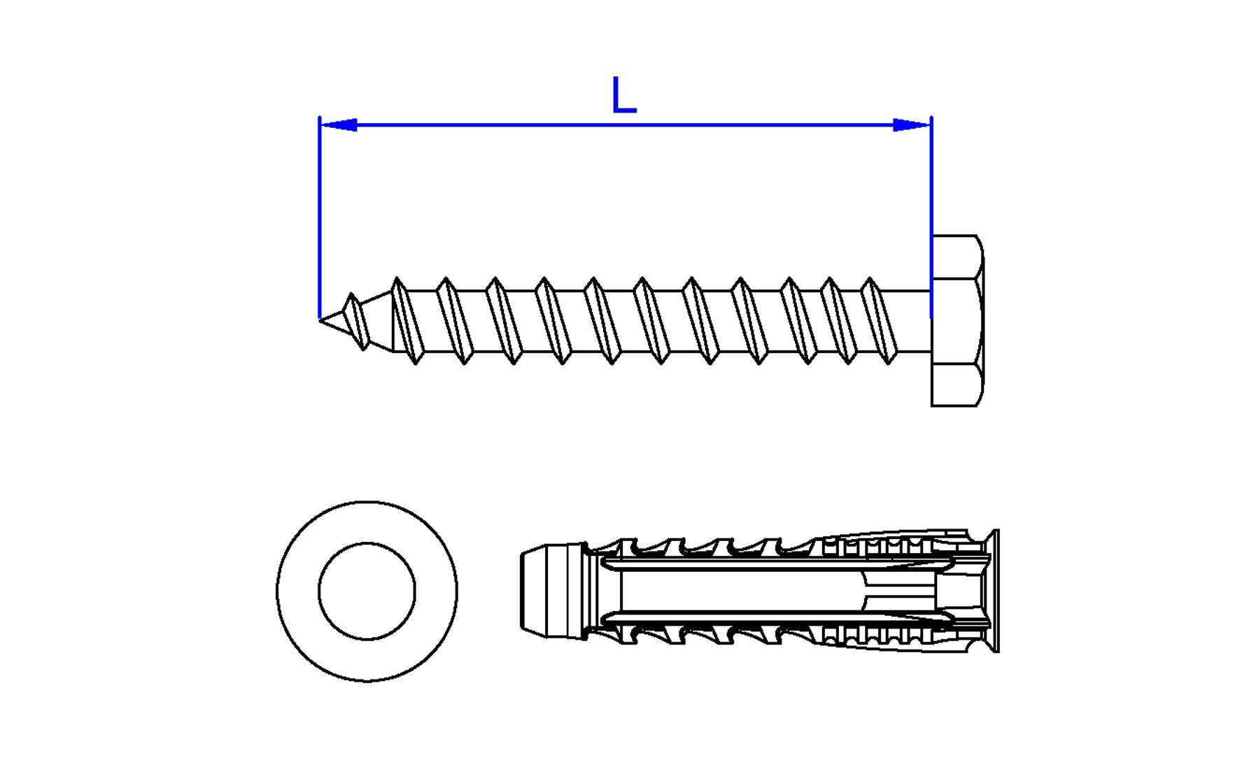 SA-TE TB [CP] Soportes de fijación para sanitarios. Fijación de termos y calentadores. Tornillo. 2 PCS x KIT